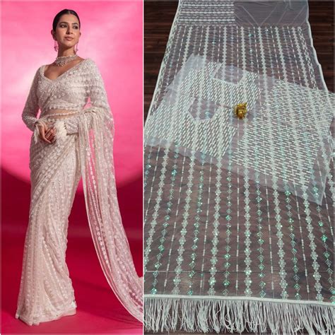 party wear Net Saree with Blouse – urban-trend.co.in