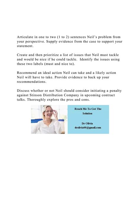 Articulate in one to two (1 to 2) sentences Neil’s problem fro.docx