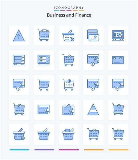 Creative finance 25 blue icon pack such as wallet money pay shopping ...
