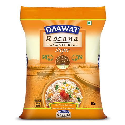 Daawat Rozana Super Basmati Rice 1Kg| For Everyday Consumption| Cooked ...