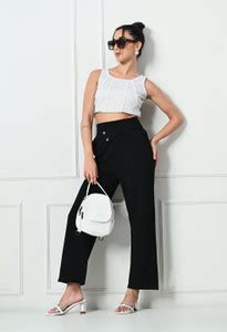 GLADLY Regular Fit Women Black Trousers - Buy GLADLY Regular Fit Women ...