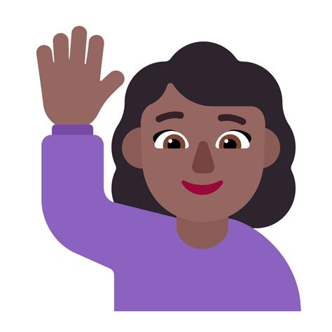 Girl Raising Hand Emoji