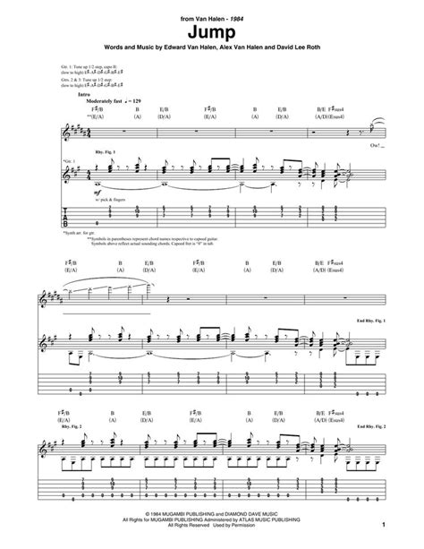 Image result for Jump Van Halen Strum Pattern Chords