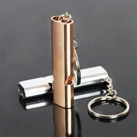 Double Hole High-Frequency Aluminum Alloy Whistle For Outdoor Survival ...