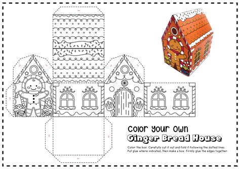 Free Printable 3D Gingerbread House Template | Fanny Printable