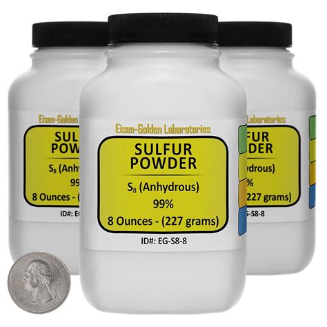 Sulfur Powder [S8] 99% ACS Grade Powder 1.5 Lb in Three Space-Saver ...