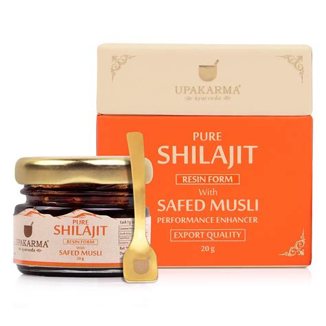 Buy Upakarma Ayurveda Pure Shilajit Resin Form with Safed Musli, 20 gm ...