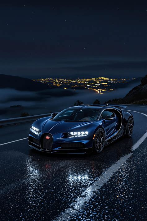 Lexica - Please create me a good wallpaer for my pc. it should be dark and include bugatti