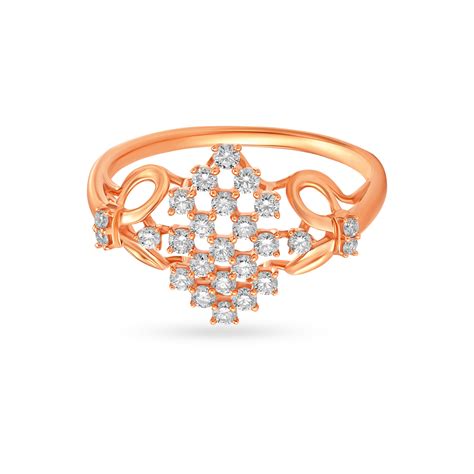 Gleaming Rose Gold Floral Finger Ring