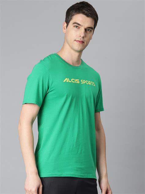Alcis Men Green Typography Printed Sports T-shirt AAMTEEDS00073704