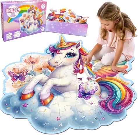 LINAYE Floor Puzzle for Kids Ages 4-8, Unicorn Floor Puzzles for Girls ...