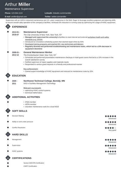 Maintenance Resume Example 的图像结果