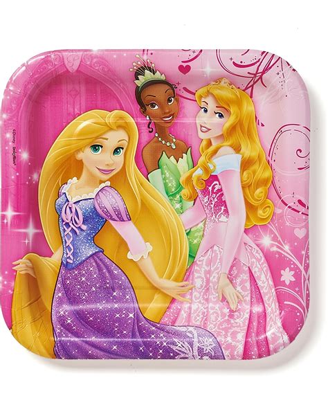 Amazon.com: Amscan Multicolor Disney Princesses Round Paper Plates (7 ...