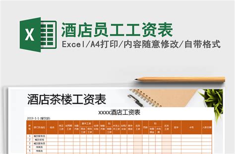 2021年酒店员工工资表-Excel表格-办图网