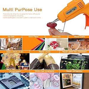 Themisto 20 Watt Mini Hot Melt Glue Gun with 10 Glue Sticks For DIY Art ...