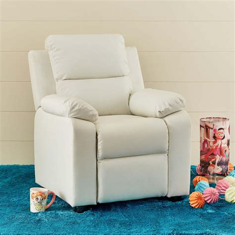 Buy Soweto White Faux Leather 1 Seater Kids Recliner - 63cm from Home ...