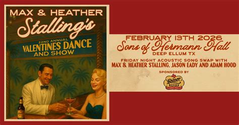 Max & Heather Stallings 22nd Annual Valentines Acoustic Show : Friday ...