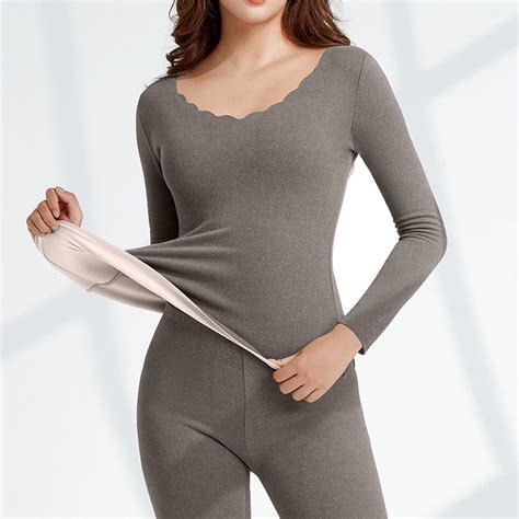 Thermal Underwear for Women, Long Johns for Women Thermal Sets Fleece ...