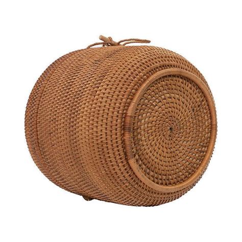 Rattan Storage Box With Lid | Natural Woven Basket For Living Room & B ...