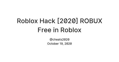 Roblox Hack [2020] ROBUX Free in Roblox — Teletype