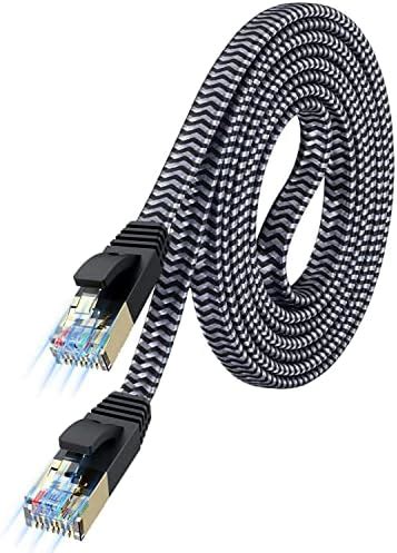 Ethernet Cable 20 ft, MORELECS Nylon Braided Cat 7 Internet Cable 20 ft ...
