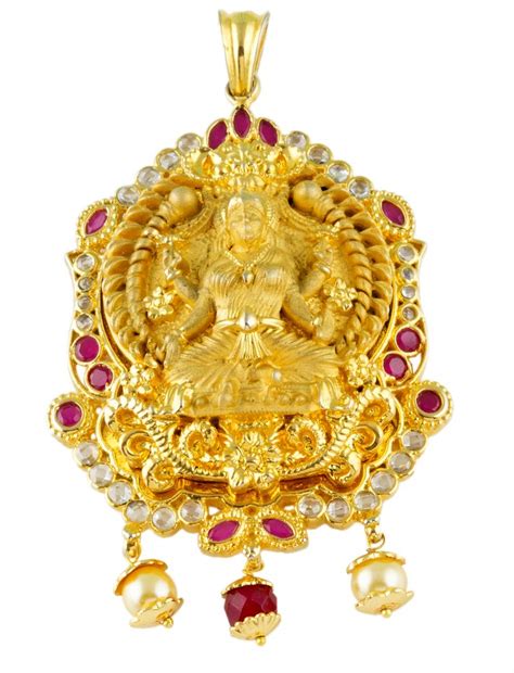 Buy VAMA Fashions Laxmi Pendant Pendent Set south indian temple ...