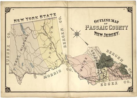 Outline Map of Passaic County, New Jersey | Library of Congress