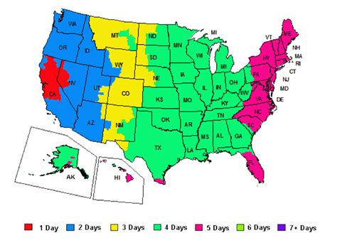 Image result for First Class Mail Transit Time Map