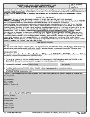 Fillable Online tricare DD Form 2876, TRICARE Prime Enrollment ...