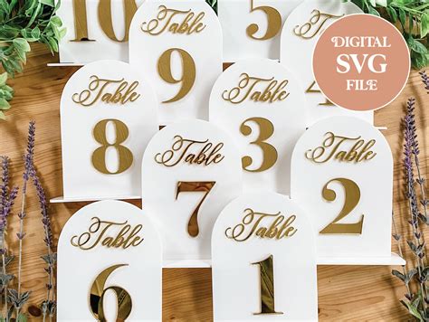 Buy Digital SVG Arched Table Numbers / Table Number SVG / Arched Online ...