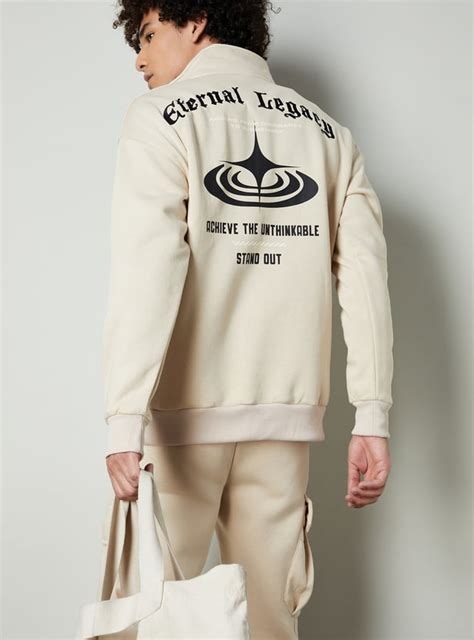 Buy Men Embroidered Mock Collar Sweatshirt Online at just Rs. 1399.0 ...