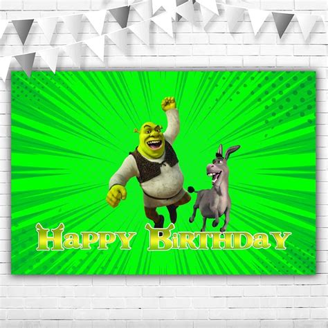 Abine Happy Birthday Shrek Backdrop For Kids 5x3ft Donkey Shrek ...