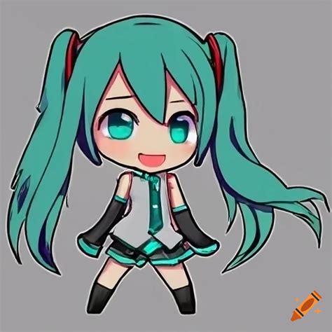 Cute chibi version of Hatsune Miku on Craiyon