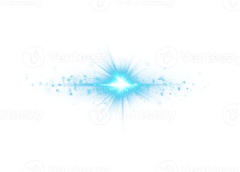 Blue glowing lights effects isolated on transparent background. Solar ...
