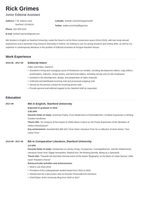 Image result for Student CV Examples