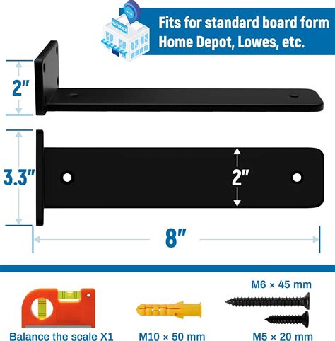 Buy LEOPO 1/4” Thick Floating Shelf Bracket, 8 inch Heavy Duty Rustic ...