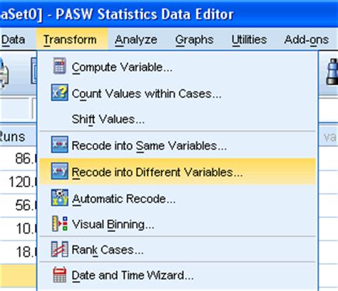 SPSS Recode Variables 的图像结果
