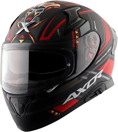 Axor Apex Tiki Full Face Helmet Dull Black Red, Size:L(59-60 cm ...