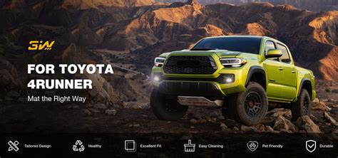 3W Toyota 4Runner 2014-2023 Custom Floor Mats TPE Material & All-Weath ...