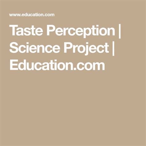 Taste Perception Experiment 的图像结果
