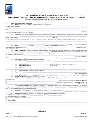Air Commercial Lease Form Pdf - Fill and Sign Printable Template Online