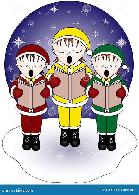 Christmas Carolers Penguins Cartoon Vector | CartoonDealer.com #35394961 - drawing of xmas carolers