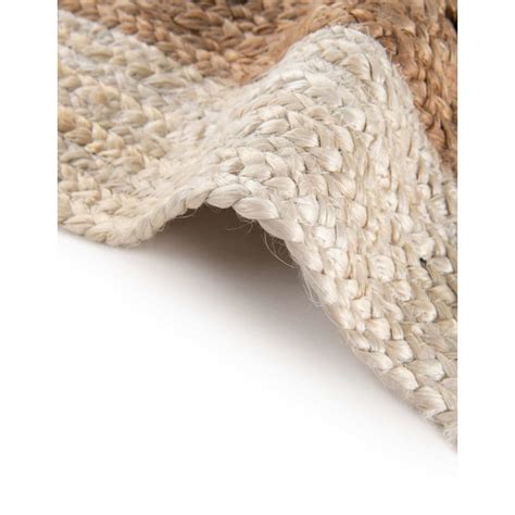 Unique Loom Braided Jute 4 X 4 (ft) Braided Jute White Natural Round ...