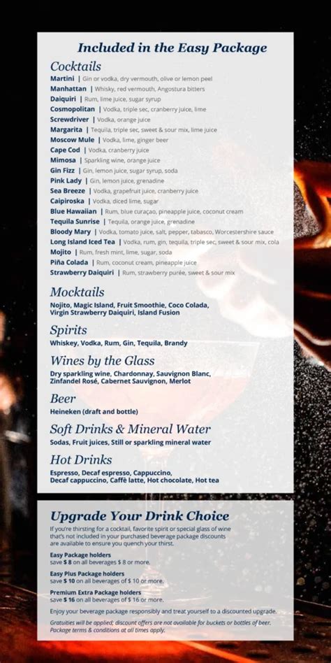 Easy Plus Drink Package MSC Menu (2024): Cheers To 6 Fantastic Benefits ...