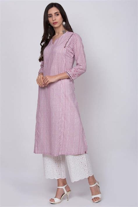 Pink Straight Kurta Palazzo Suit Set