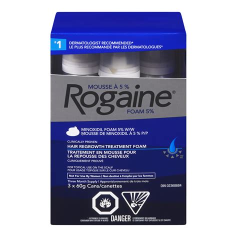Rogaine Men’s Hair Loss & Thinning Treatment for Hair Regrowth, 5% Minoxidil Foam Extra Strength ...