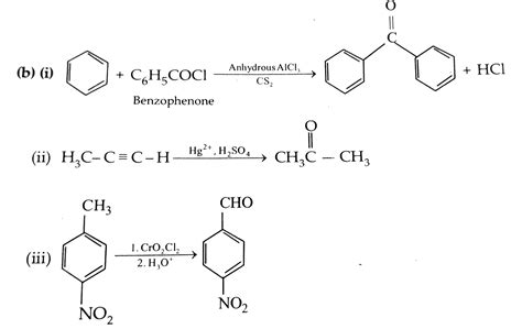 (a) Give chemical tests to distinguish between (i) Phenol and Benzoic acid (ii) Benzophenone and ...