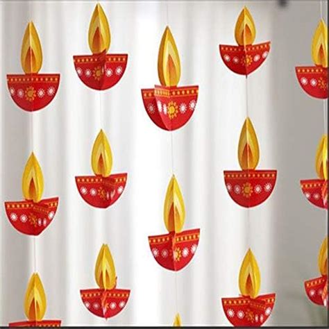 Buy ABC Season Store 3D Hanging Frills Diya Shape | Pack of 2 | 220 cm ...