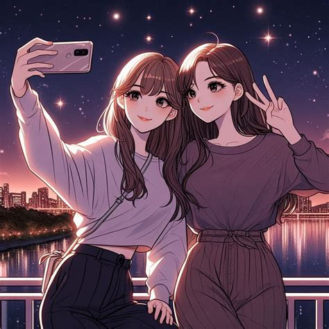Pin by Ellen Lei on Bakery Pfps in 2024 | Friends illustration, Friend anime, Bff pfp matching ...