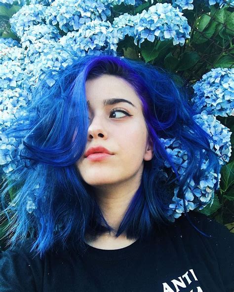 Girl Blue Hair, Short Blue Hair, Dyed Hair Blue, Dye My Hair, Blue ...